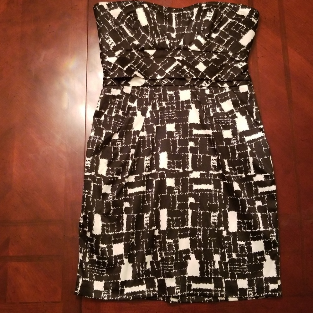 Black and white cocktail dress